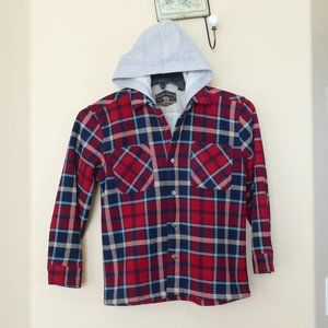 Unisex Red Lumberjack Hoodie- Size 10/12